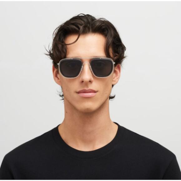 Mykita Mylon Pitch Black/Shiny Silver Ferlo Sunglasses - Picture 1 of 9